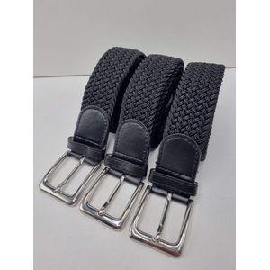 Elastische broekriem Stretch riem Vlecht riem Gevlochten riem Elastiek riem - unisex - geschikt voor zowel mannen als vrouwenKleur Blauw 115 CM 3 pack deal van SKB Fashion