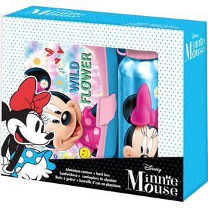 Disney Minnie Mouse lunchbox set voor kinderen - 2-delig - blauw - aluminium/kunststof