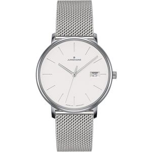 Junghans Form Damen 47/4851.44 - dames horloge - luxe - zilverkleur - blauw - cadeautip