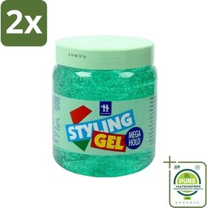 Hegron - Styling Gel - Megahold - Sterke Fixatie - 150 ml - Voordeelverpakking - 2 stuks - Haarkleur - Haartype