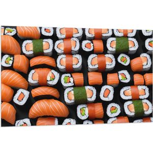 Vlag - Patroon van Verse Japanse Sushi - 120x80 cm Foto op Polyester Vlag