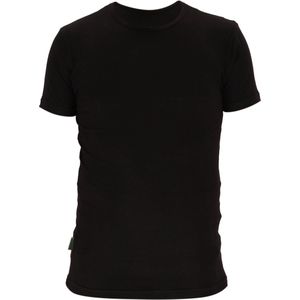 Basset Dames/Heren Bamboe T Shirt Ronde Hals Zwart