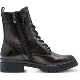 Tamaris - Lace Boot Flat - Enkellaarsje - Grijs - 45 mm Plateauzool