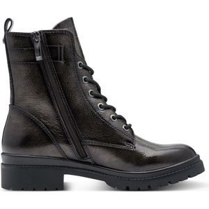 Tamaris - Lace Boot Flat - Enkellaarsje - Grijs - 45 mm Plateauzool