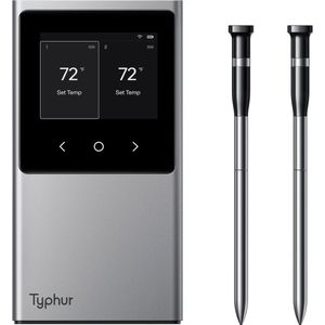Typhur Sync Dual - 2 probes - Draadloze vleesthermometer - BBQ thermometer - Bluetooth & WiFi - Bestand tot 375°C -keramische handgreep - Batterijduur van 50 uur - IP67-waterbestendig - Typhur-app met meldingen