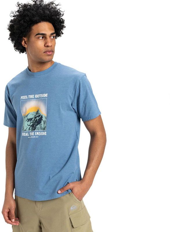 Quiksilver Feel The Outside T-shirt Met Korte Mouwen Blauw L Man