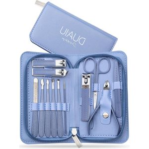 Manicureset - 12-delige nagelverzorgingsset - roestvrijstalen nagelschaarset - vingernagelverzorgingsset - reisset