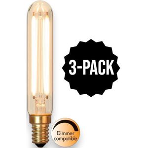 3-Pack | Filament Staaflamp - E14 - 2.5W - Super Warm Wit <2200K - Dimbaar