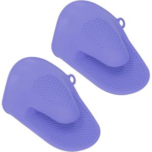 Koken Knijpwanten - Ovenwanten 2 stuks Mini Siliconen Verdikte Anti-Verbranding - Paars .