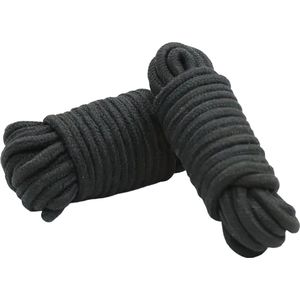 LekkerStout® 2x Shibari Bondage Touw - BDSM Plezier | Zacht & 5m Lang | Voor Koppels | Zwart