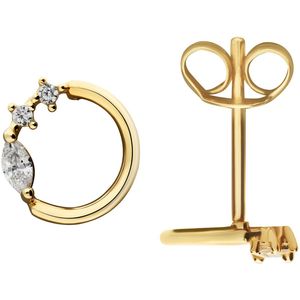Glow 206.1404.00 Dames Oorbellen - Oorknopjes - Sieraad - 14 Karaat Goud - 4 mm lang