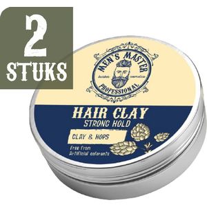 Men’s Master Strong Hold Hair Clay 2 Stuks Voordeelverpakking - Haarklei met Matte Finish - Texture Clay - 2 x 100ml