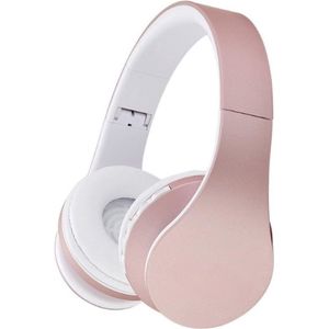 StayPowered Bluetooth Koptelefoon - HiFi Geluid voor Een Ongekende Muziekbeleving - Draadloos of Bekabeld - Ingebouwde Microfoon - Micro-SD en FM-Radio - Comfortabele Memory Foam Oorkussens - Wit/Roségoud - Levering Sneller dan Aangegeven!