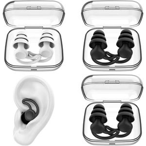 Zachte siliconen oordopjes voor volwassenen, herbruikbaar en waterdicht, ideaal voor zwemmen, surfen, slaap, snorkelen en watersporten, set van 3 paar.