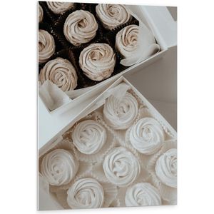 Forex - Prachtige Dozen Cupcakes - 80x120cm Foto op Forex