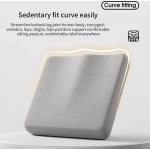 Ergonomisch Geheugen Katoenen Auto Kantoorkussen – Verlichting van Stuitbeenpijn, Comfortabele Zitervaring voor Langdurig Zitten