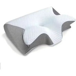 1 Stuk - Traagschuim - Cervicale Kussen - 2 In 1 - Ergonomische Contour - Orthopedisch Kussen - Voor Nekpijn - Voorgevormde Steun - Memory Nek Kussen - Nekkussen - 60 x 40 x 14CM