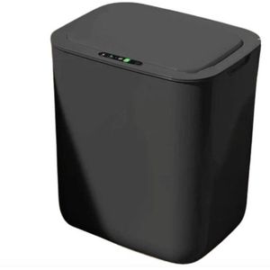Prullenbak - Smart Prullenbak - Badkamer Accessoires - 18 Liter - Afval scheiden - Op Batterij - Slimme Sensor - Elektrische Afvalbak - Kleur Zwart