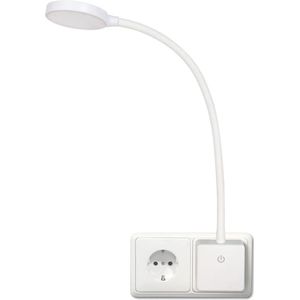 Nachtlampje voor Stopcontact - Slaapkamer Verlichting met Schakelaar - Instelbare Helderheid - Compact Design - Wit