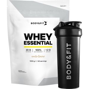 Body & Fit Whey Essential Vanille 1000 gram - Whey Protein - Proteine poeder + Essential Shaker 700 ml