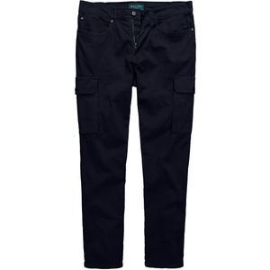 Boston Park - Heren - Boston Park cargobroek keperstof Straight Fit tot maat 72 - Navy blauw - Maat 70