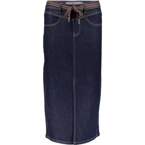 Geisha Rok Denim Midi Rok Met Split 46800 10 Dark Blue Denim Dames Maat - M