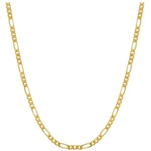 Silventi 760100036 Ketting Dames Goudkleurig - Doublé - Figaro - 60cm - 5mm - Goudkleurig
