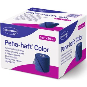 Peha-haft - Color - Zelfklevend Verband - Blauw - 6cm x 20m, Latexvrij, Luchtdoorlatend