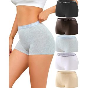 Dames Boxer Shorts Katoen - Ademend Ondergoed Hipster Tights Multipack