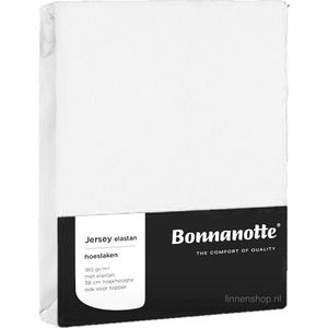 Bonnanotte Jersey Stretch Hoeslaken - wit - 180x200/220 cm