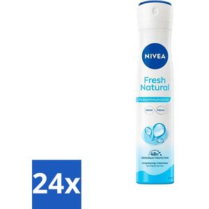 Nivea - Deodorant Spray - Fresh Natural - 0% Aluminium - 200 ml - Voordeelverpakking - 24 stuks