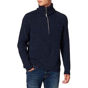 Heren pullover met half zip en neps