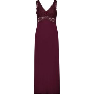 Hunkemöller - Lange Slipdress - Windsorwine - Negligé Nora Lace