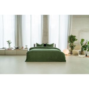 Kayori - Saya - Dekbedovertrek - Donkergroen - Lits-jumeaux 240x200/220 + 2 Slopen