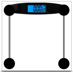 Elektronische weegschaal, nauwkeurige digitale huishoudweegschaal van transparant glas, groot display