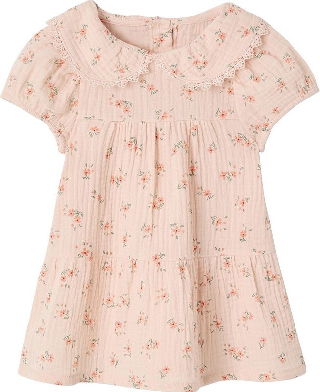 Vertbaudet - Jurk met Claudinekraag - Babymeisjes - Katoen