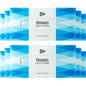 Etos Tissues Voordeelverpakking - Zacht & Sterk - 12 stuks (12x100) - 1200 tissues - 3-laags