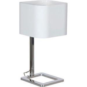 Tafellamp Quadro - chroom / wit - 60w E27