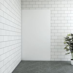 Aica B:100xH:210 cm mat wit aluminium composiet platen , 3 mm dik-Set van 1 douchewandpanelen inclusief profielen-Wandpanelen