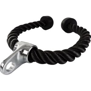 Triceps touw - Plafond optrekrek - Tricep rope - Tricep touw - Bicep touw - 1.04 kg - Nylon - Rubber - Zwart - 68 x 3 cm