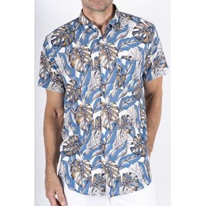 Pre End - Blouse Frank blauw print 100372 KM - maatXXL