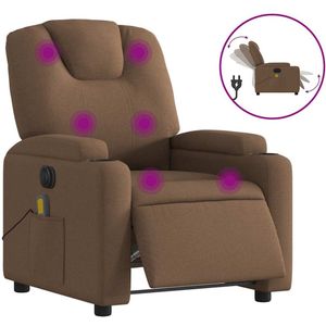 vidaXL - Massagestoel - Bruin - Stof - Elektrisch Verstelbaar
