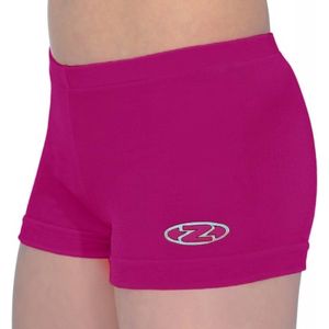 Cerise effen velours turnbroekje maat 116-122 meisjes gymbroekje roze paars paarse velourse fluweel fluwelen