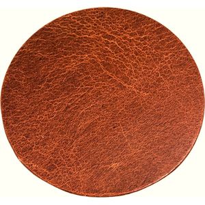 Pattiny - Onderzetters - Leer - Cognac - Rond - 6 stuks