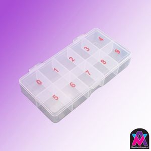 AllesVoorNagels.nl - Kunststof nummer box - box 0 t/m 9 - strass steentjes - tips - nepnagels - nailart
