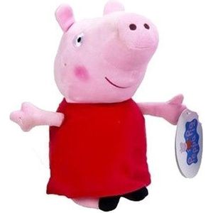 Pluche Peppa Pig/Big Knuffel In Rode Outfit 28 cm Speelgoed - Cartoon Varkens/Biggen Knuffels