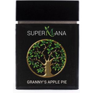 SuperMana thee - Granny's Apple Pie met o.a. groene thee, appel, druif, rozenblaadjes en AMANDEL - losse thee