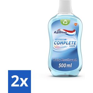 Aquafresh Complete Care Mondwater - Fresh Mint - 500 ml - Voordeelverpakking - 2 stuks