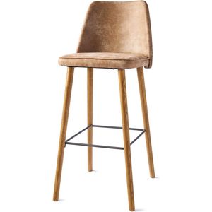 Riviera Maison Vegas Bar Stool Pellini Camel - Pellini, Essenhout - Camel - 57.0x48.0x108.0 cm