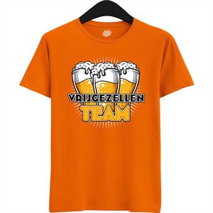 Vrijgezellen Team | Vrijgezellenfeest Cadeau Man - Groom To Be Bachelor Party - Grappig Bruiloft En Bruidegom Bier Shirt - T-Shirt - Unisex - Oranje - Maat XL